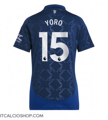 Manchester United Leny Yoro #15 Seconda Maglia Femmina 2024-25 Manica Corta